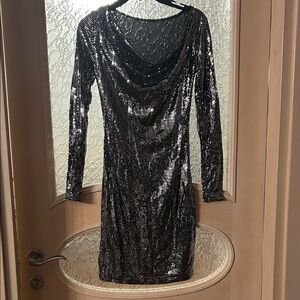 Michael Kors black silver evening dress XS